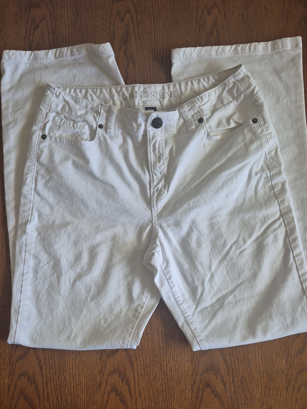 Lands' End White Women's Jeans Size 8 Fit 2